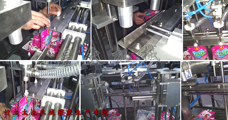 洗衣(yī)液自立吸(xī)嘴袋(dài)灌裝旋蓋機