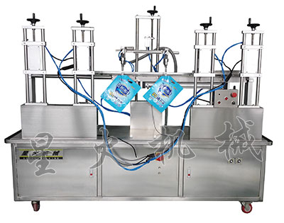 雙頭自立吸嘴袋灌裝旋蓋(gài)一體機